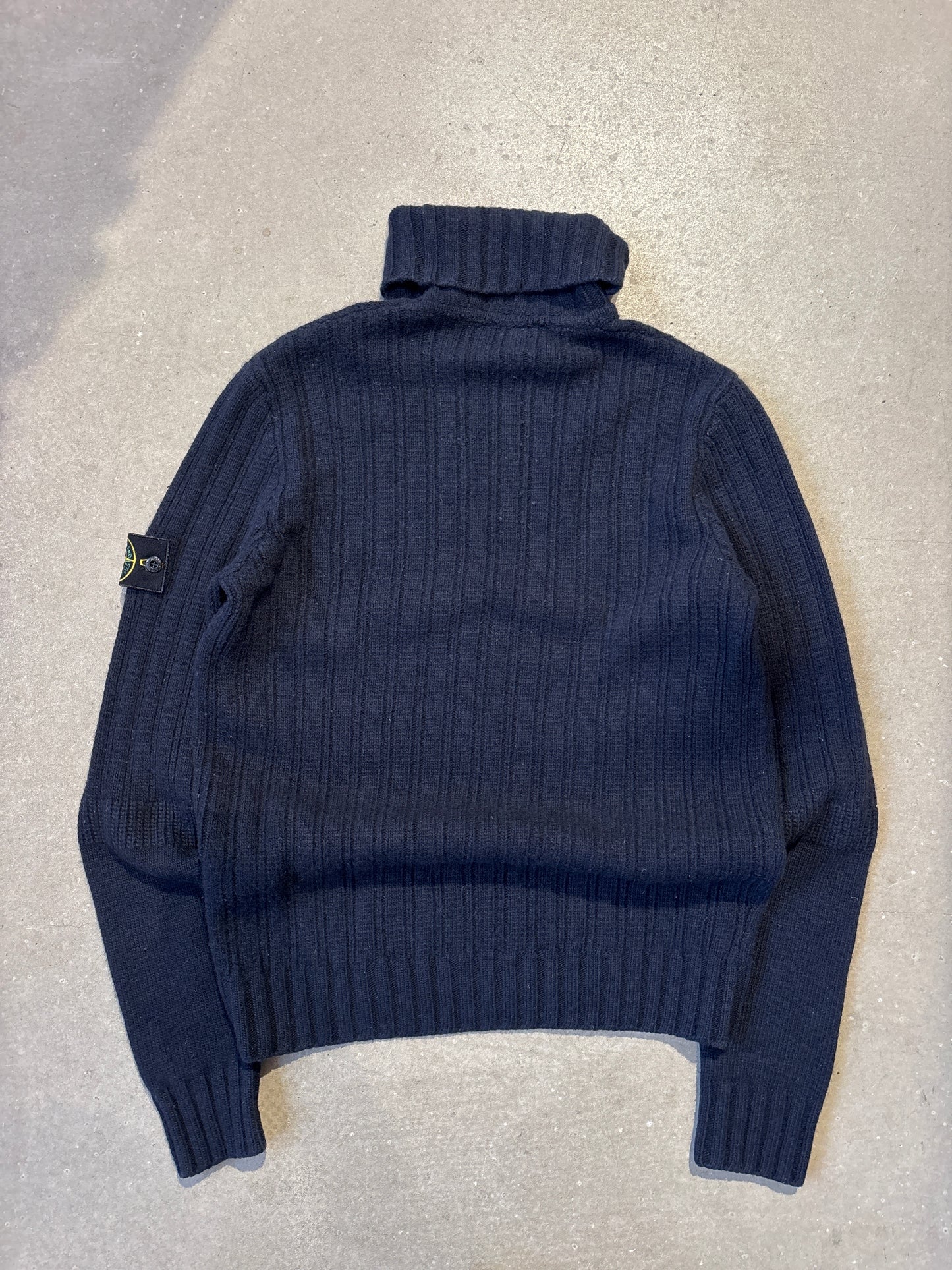 Stone Island Wool Turtle Neck Navy Small