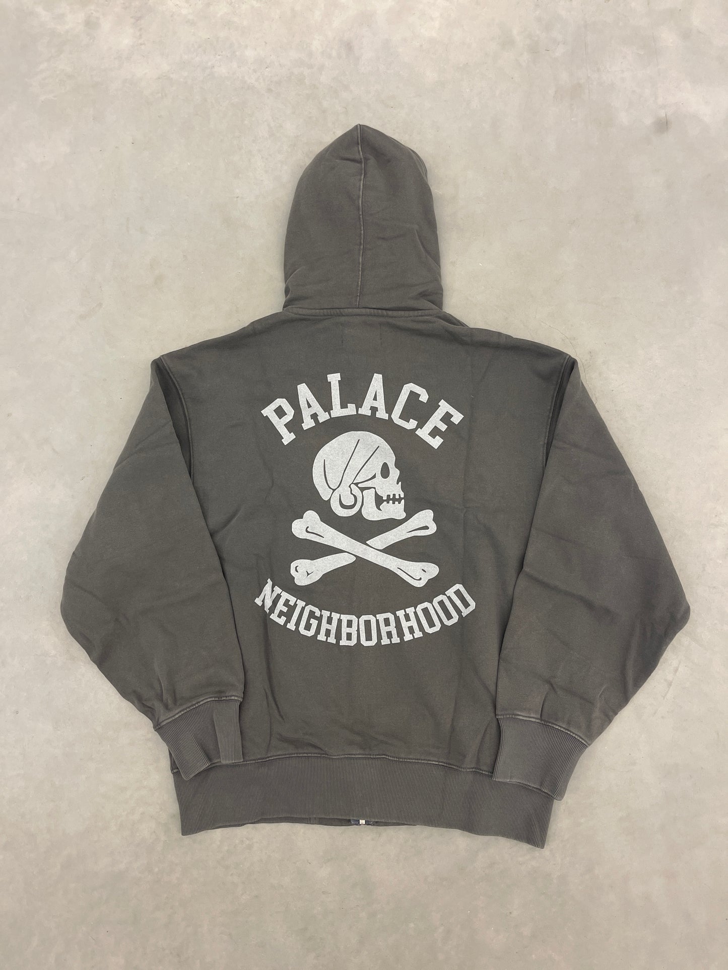 Palace x Neighborhood Skull Zip Hood Charcoal M