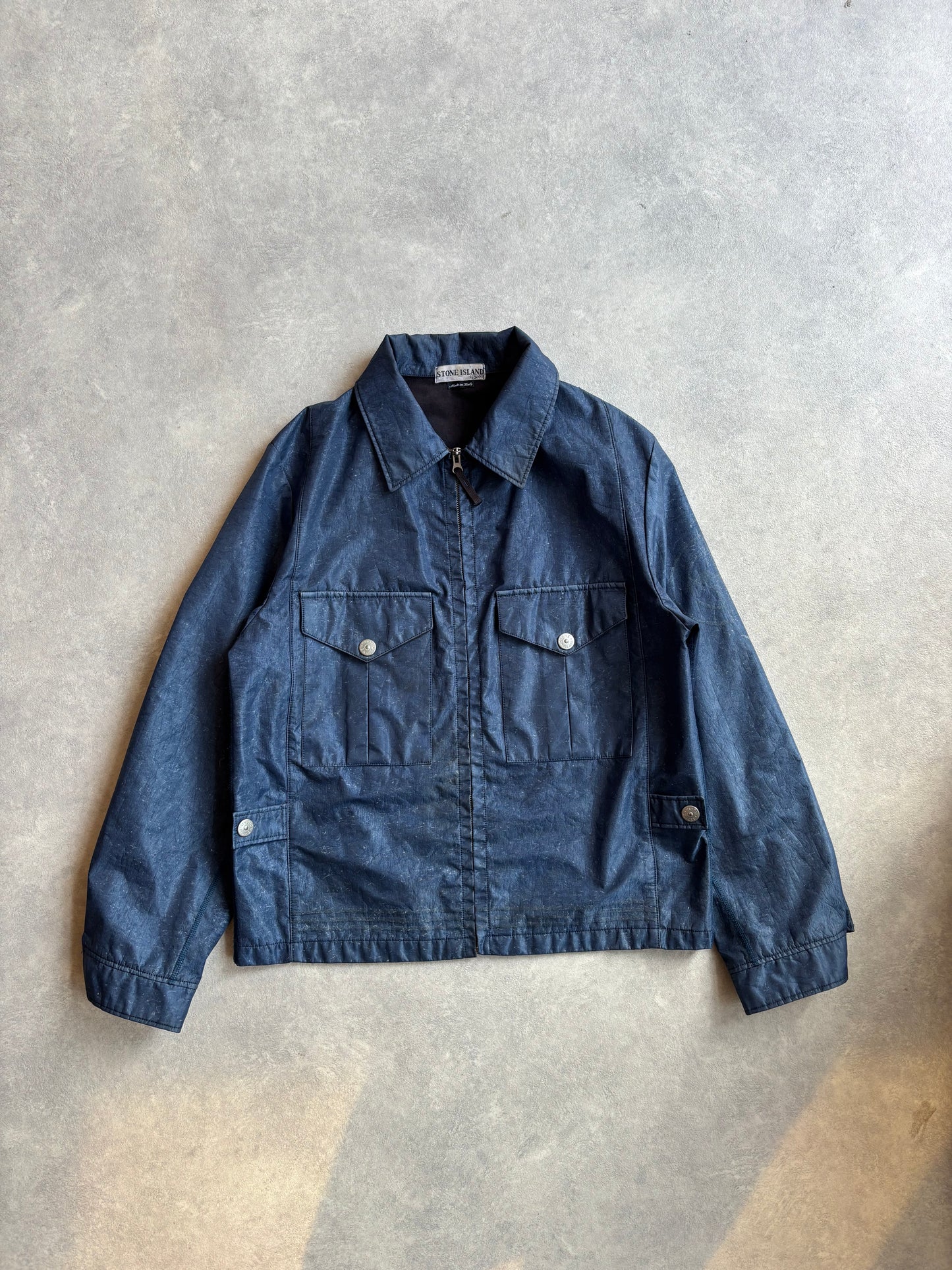 Stone Island Laminated Webbing Jacket  S/S 2001 Blue M