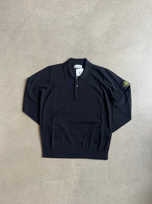 Stone Island Button Up Knit Black Small
