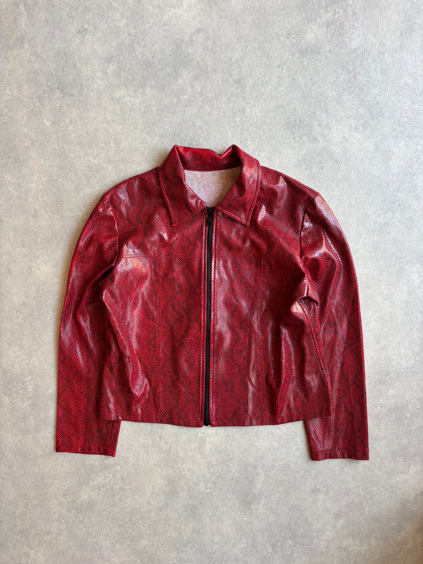 Vintage Faux Leather Snake Print Size M