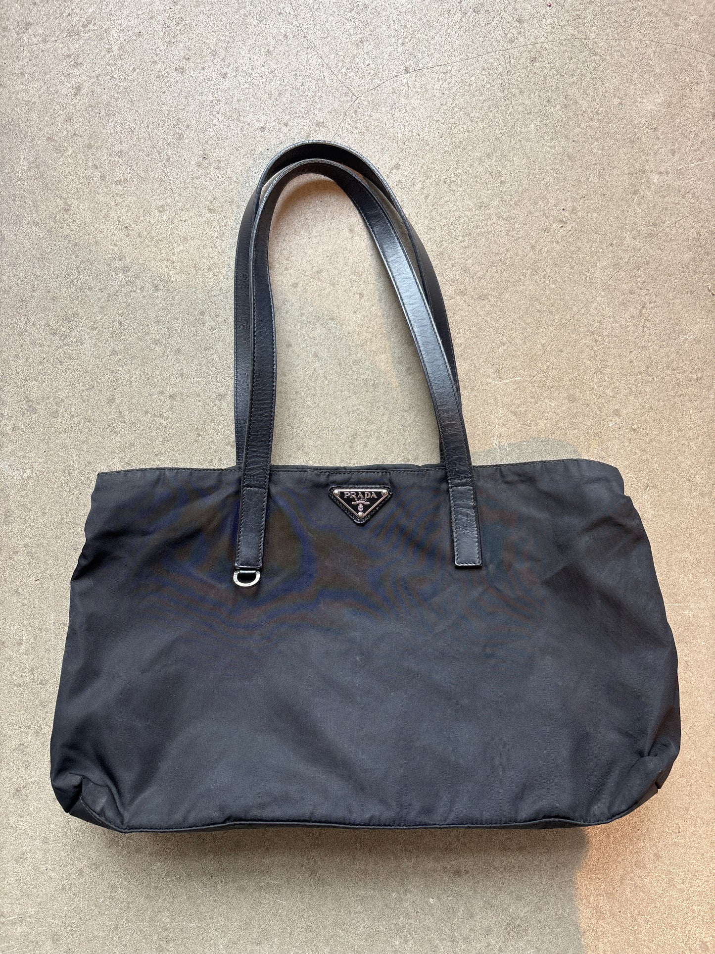 Prada Nylon Multi Pocket Handbag Black