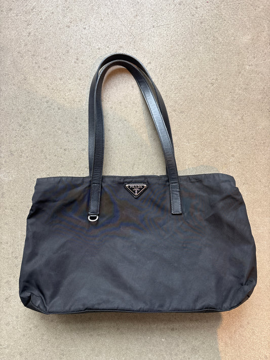 Prada Nylon Multi Pocket Handbag Black