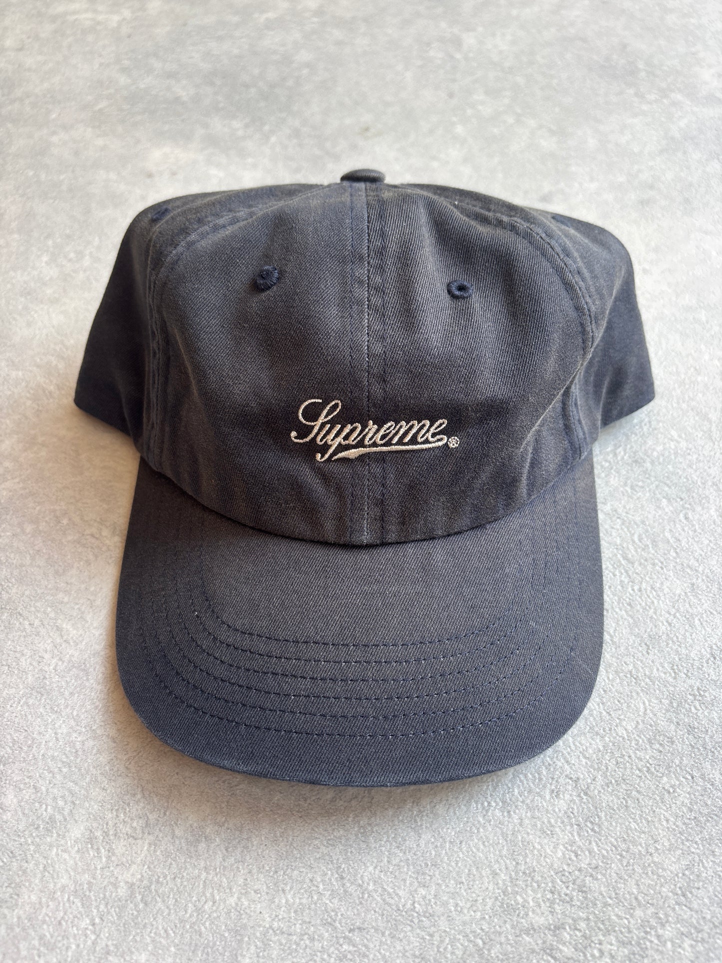 Supreme Bleached Chino 6-panel Cap Navy