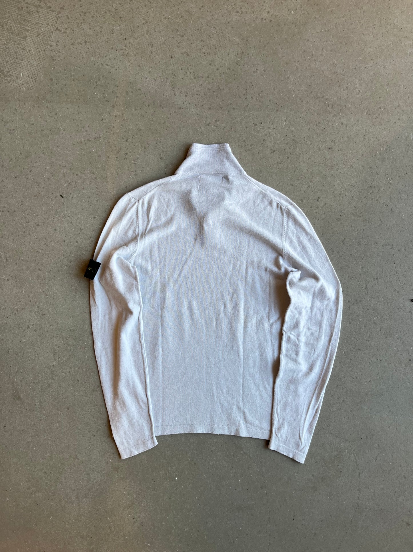 Stone Island Button Up Sweater White
