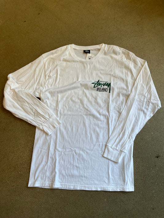 Stussy Milano Long Sleeve White L