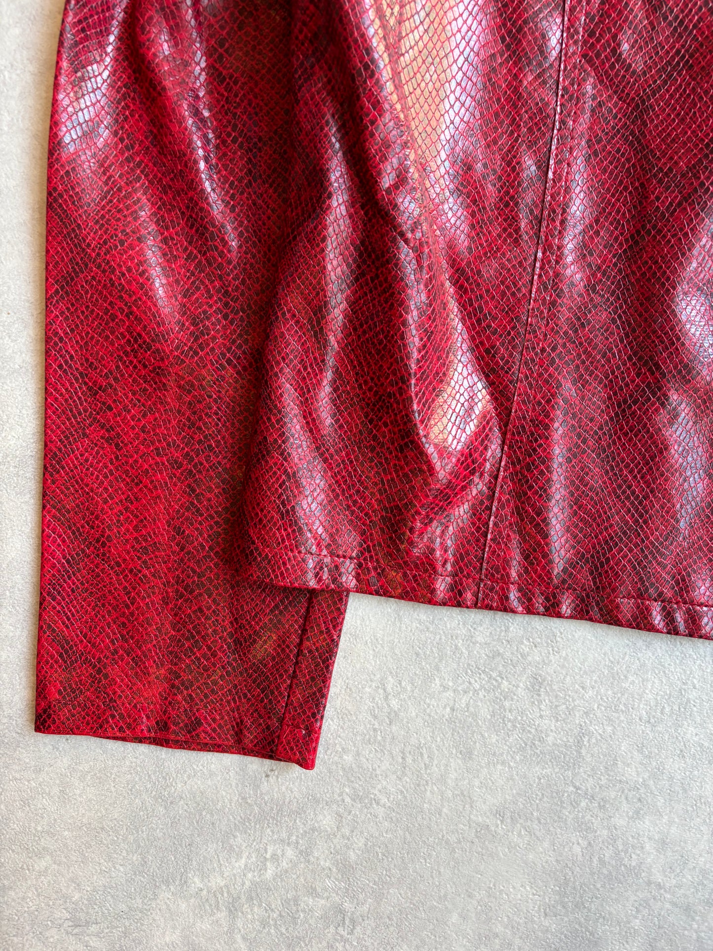 Vintage Faux Leather Snake Print Size M