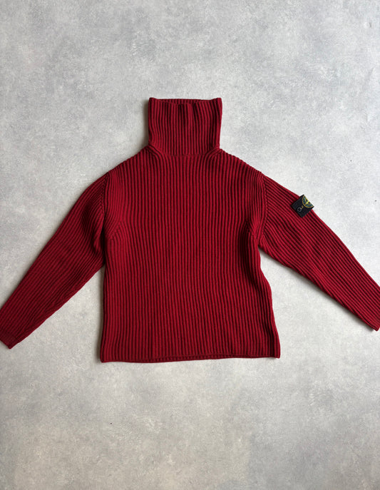 Stone Island Knitted Turtleneck Red XL