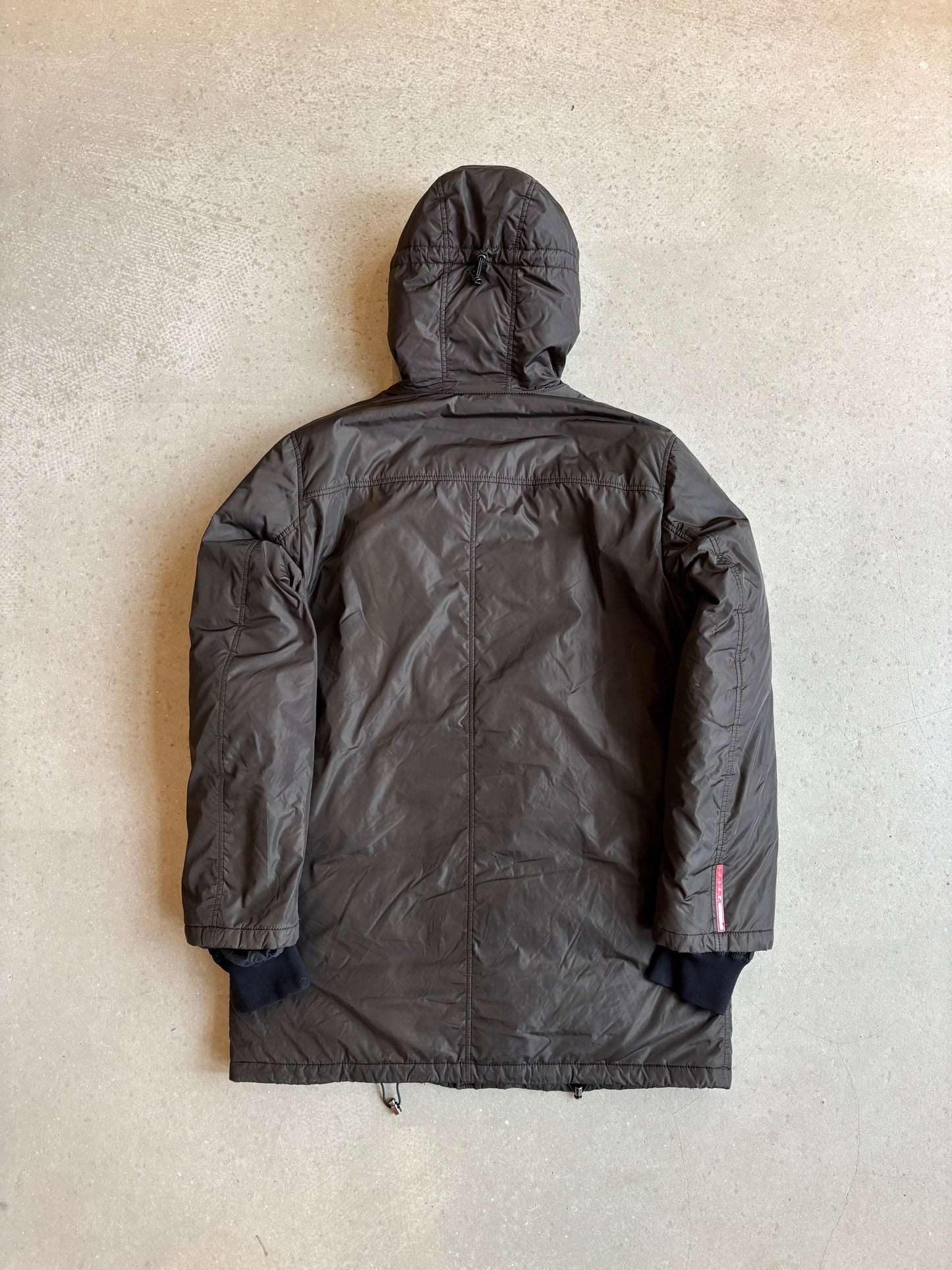 Prada Nylon Parka Jacket Brown Size L