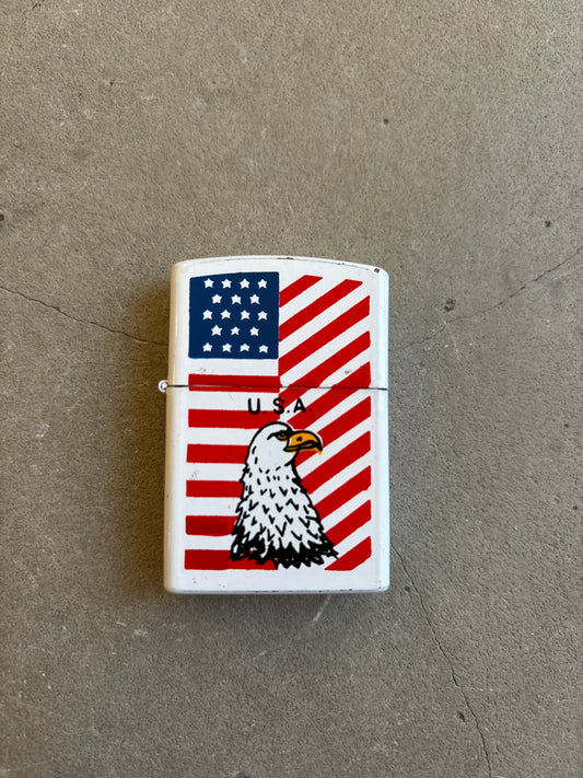 USA Gasoline Lighter White