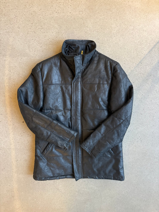 Vintage Black Crack Leather Jack L
