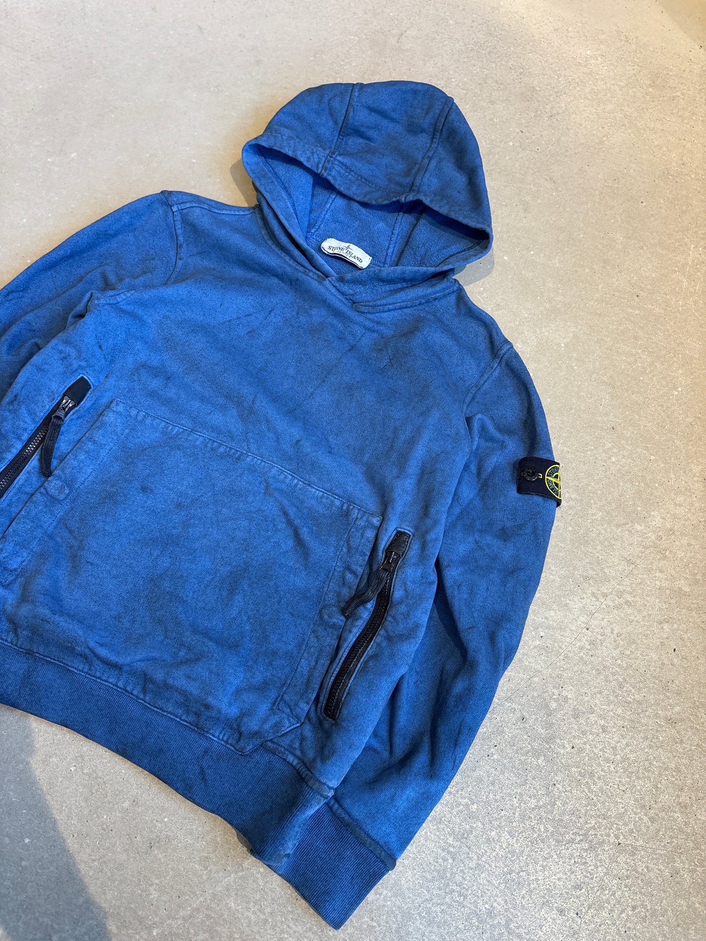 Stone Island Junior Hoodie Blue Marble Size 10Y / 142