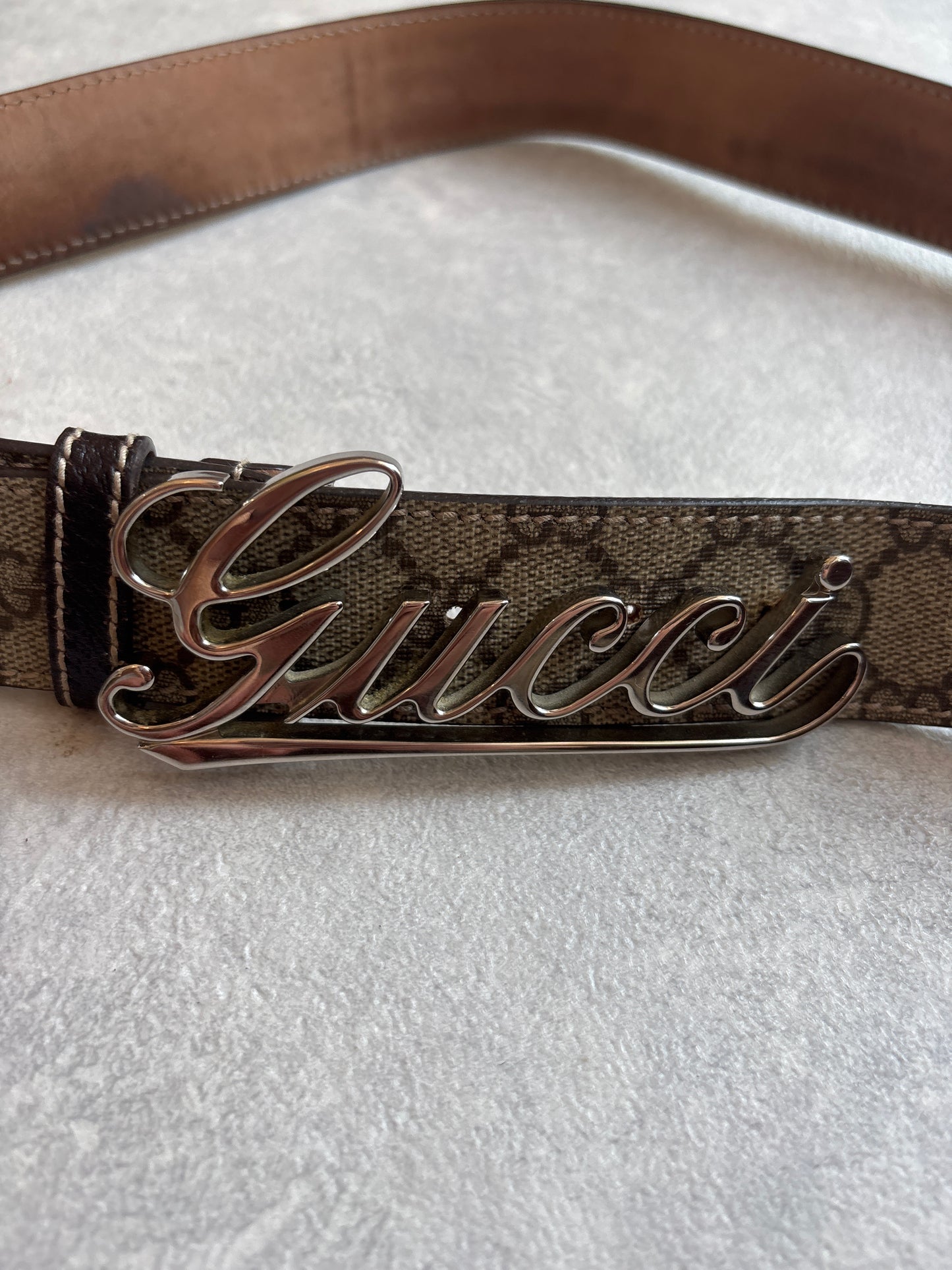 Gucci Monogram "GUCCI" Buckle 115 cm