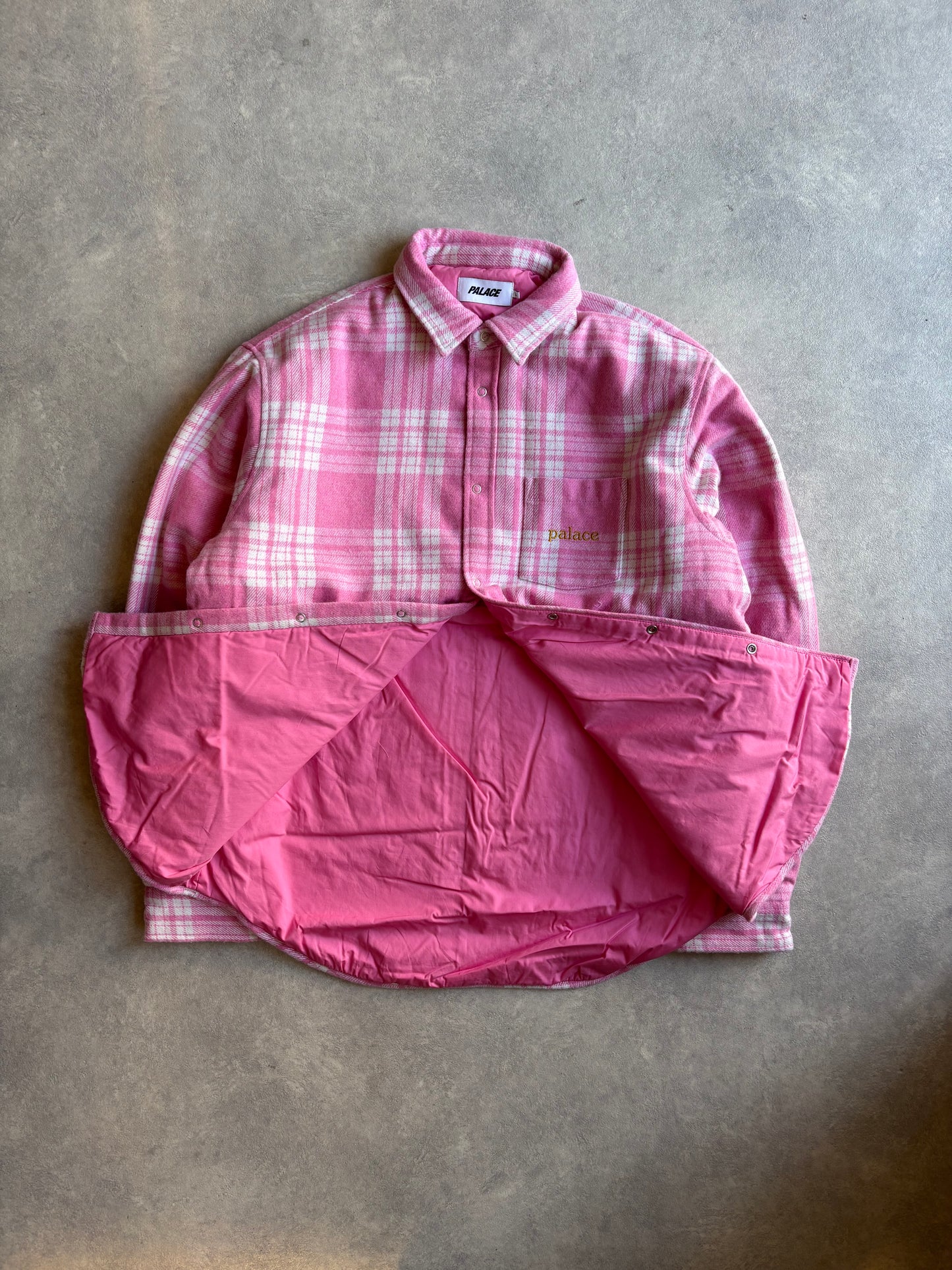 Palace Check Insulated Shirt Pink L