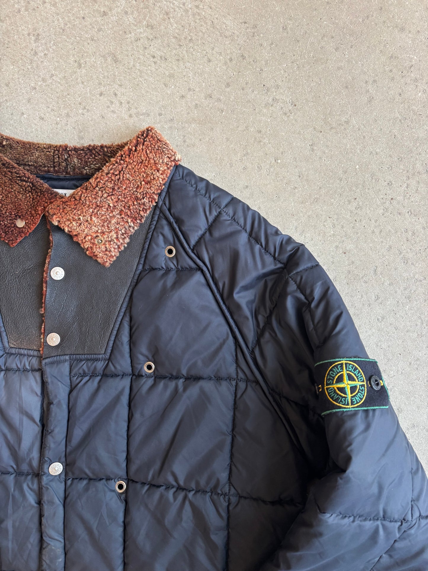 Stone Island Quilted Liner jacket Shearling Collar