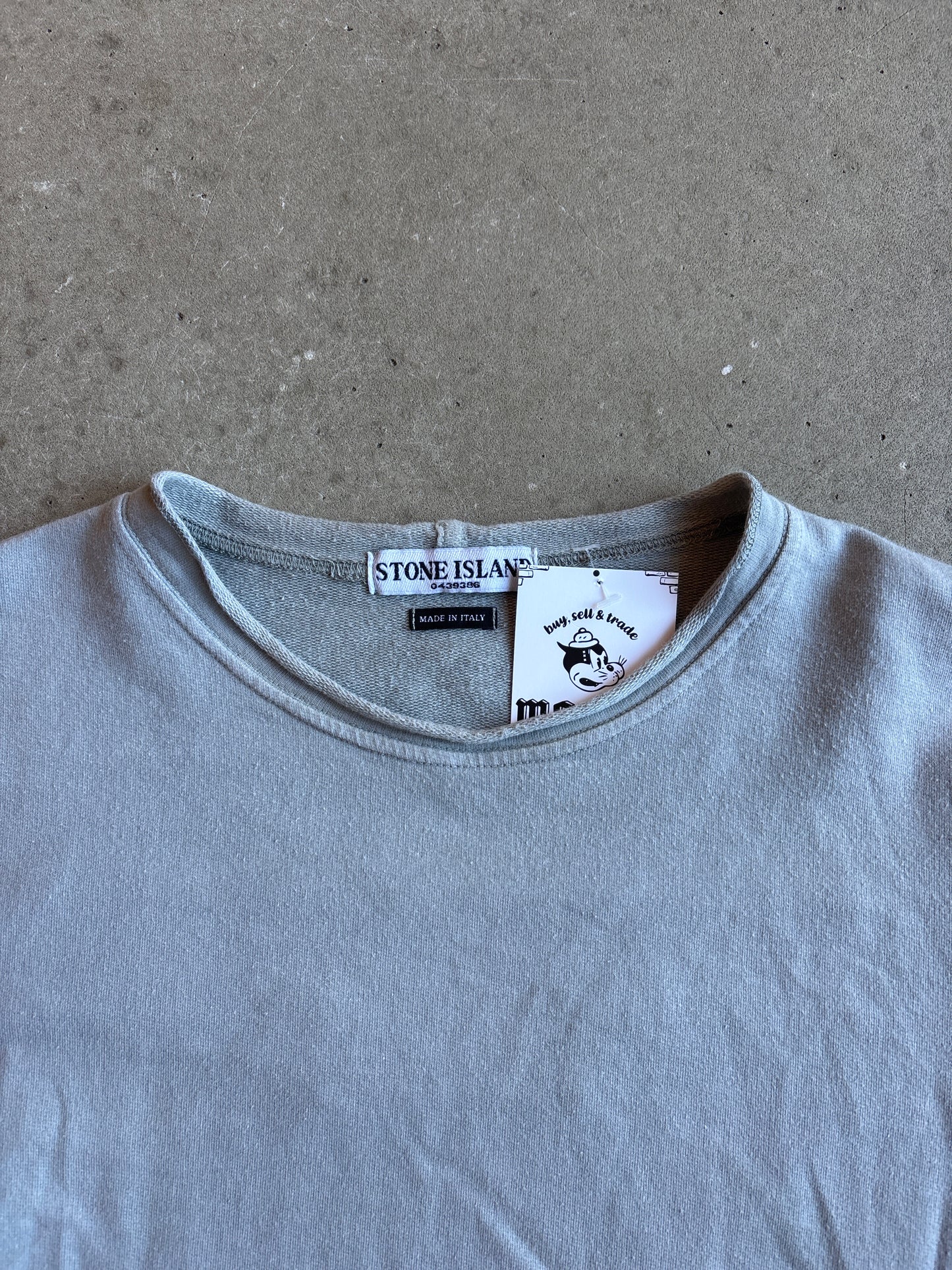 Stone Island Cutout Logo Sweater Grey Medium