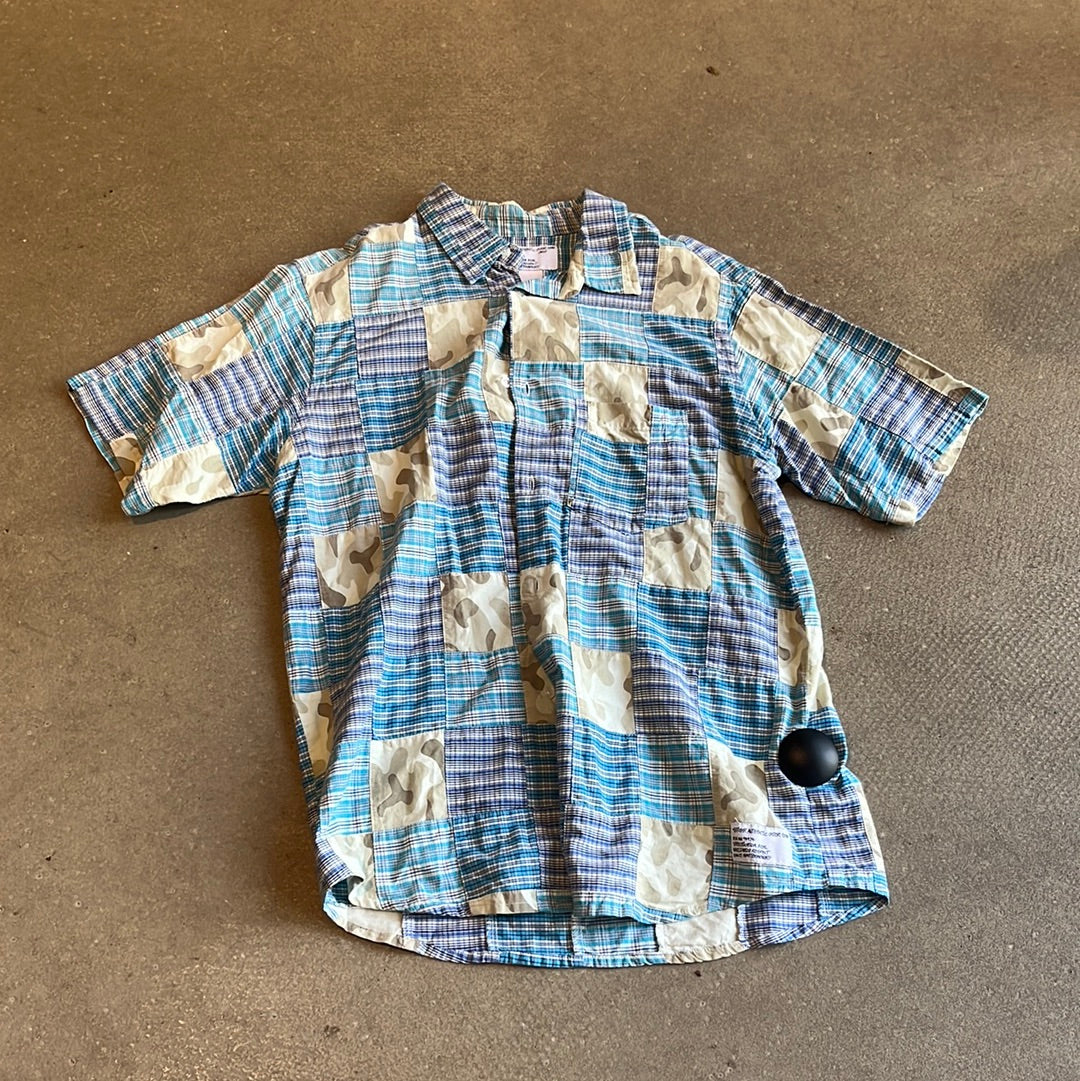 Stussy Patchwork Shirt Blue L