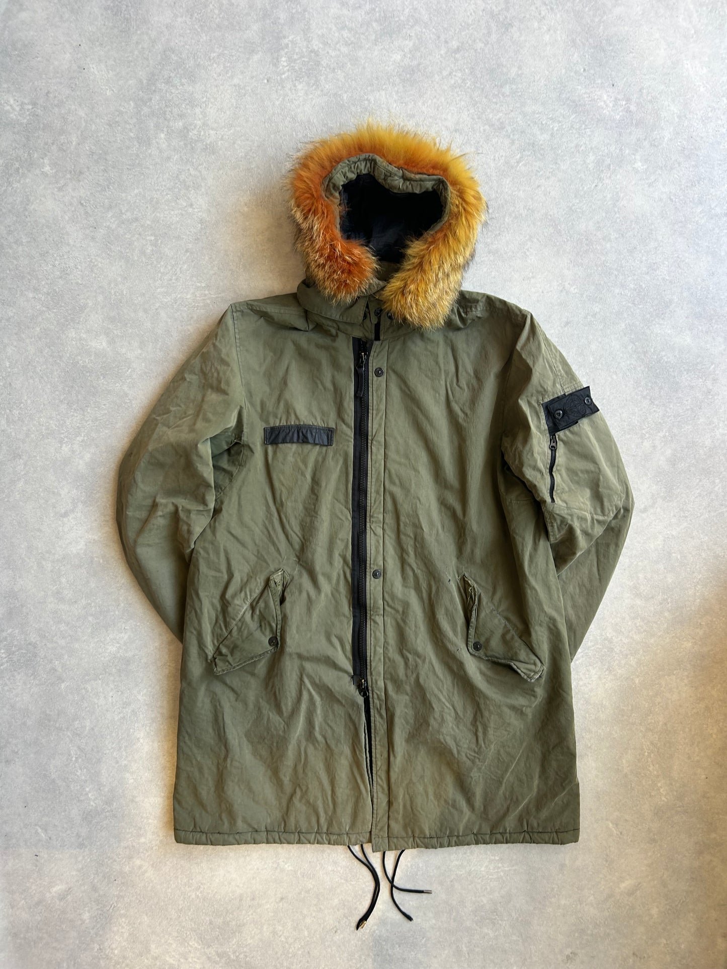 Stone Island Shadow Project Tela 50 Fili 2L Fur Hood Jacket Green XL