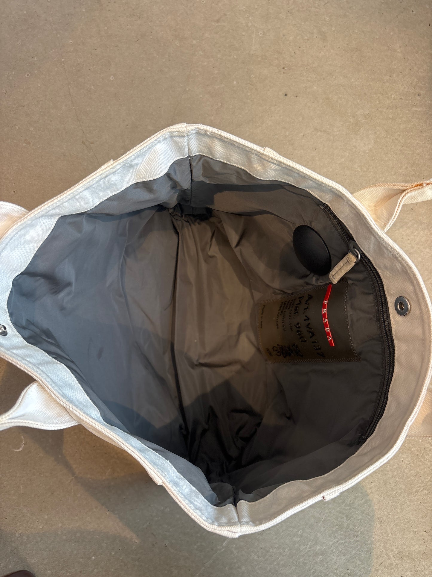 Prada Sport Canvas Tote Bag White