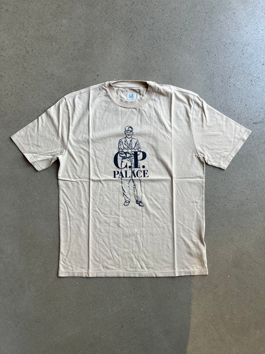 Palace X CP Company Original Logo Tee Brown