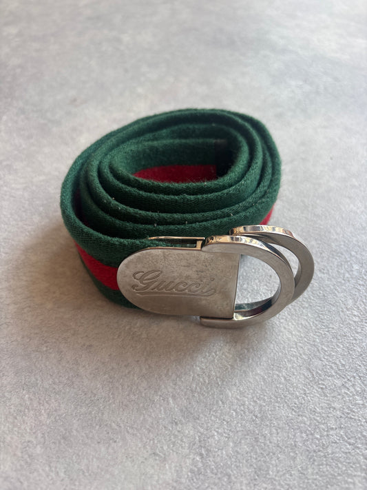 Gucci Cloth Belt Green Red