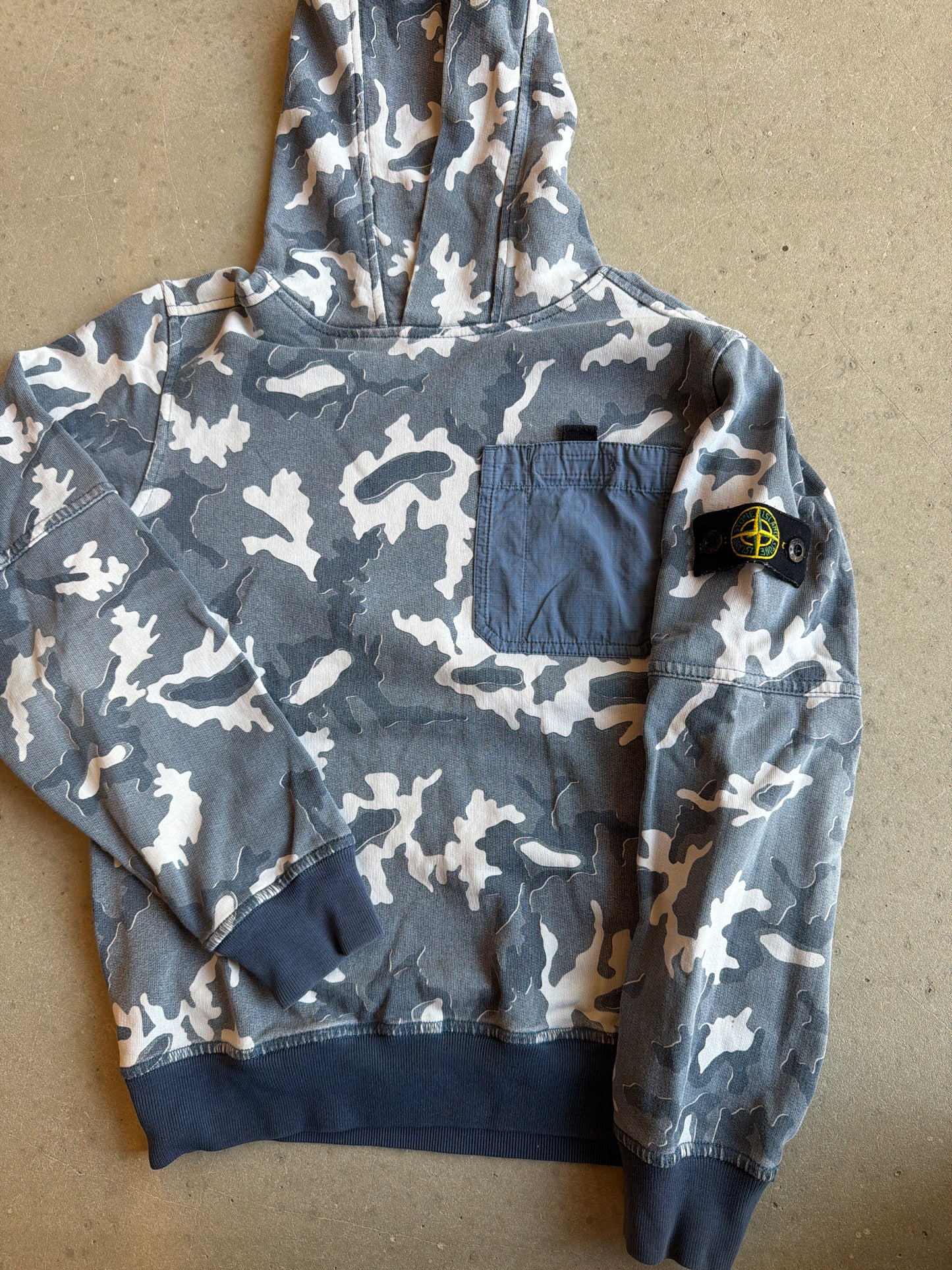 Stone Island Camo Hoodie Navy 10 Y / 142