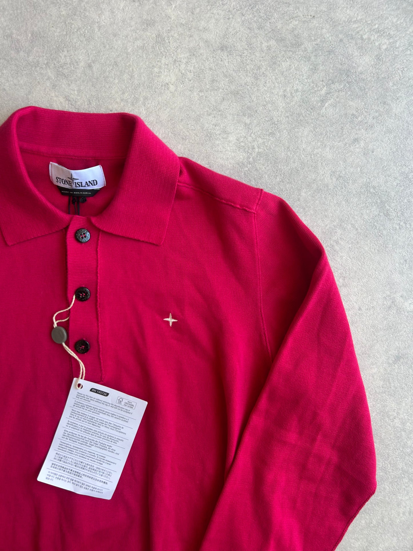 Stone Island Stellina Longsleeve Polo Pink Small