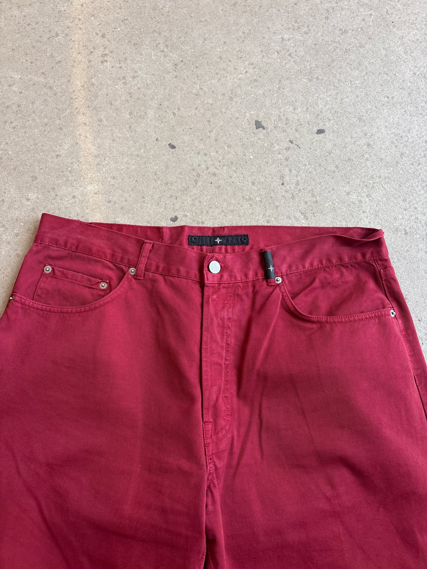 Stone Island Wide Pants Red 38