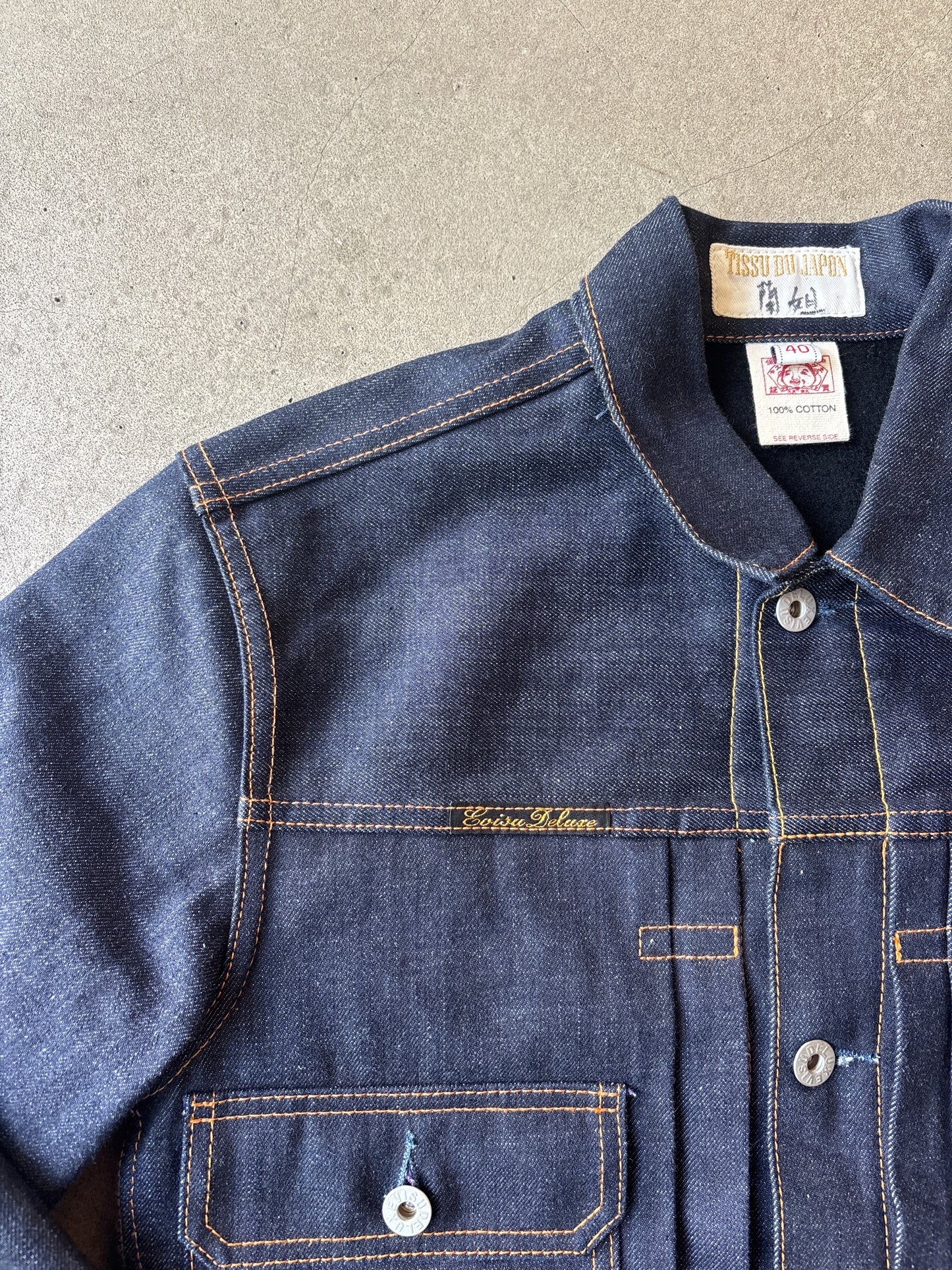 Evisu Deluxe Tissu Du Japon Taizo Jacket Indigo Size 40