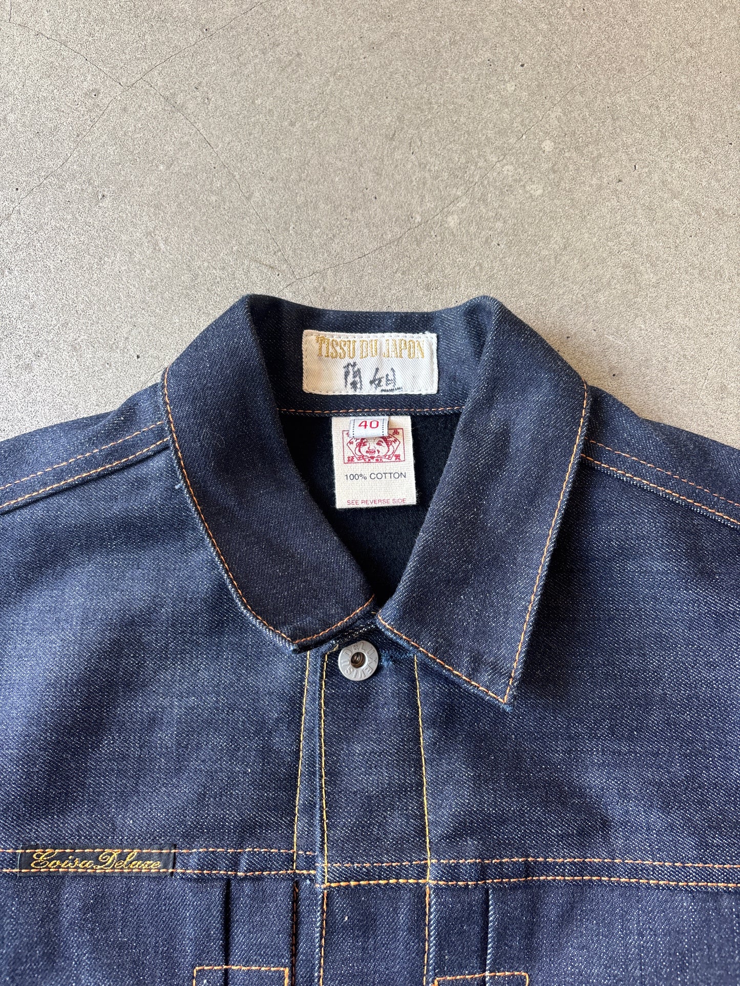 Evisu Deluxe Tissu Du Japon Taizo Jacket Indigo Size 40
