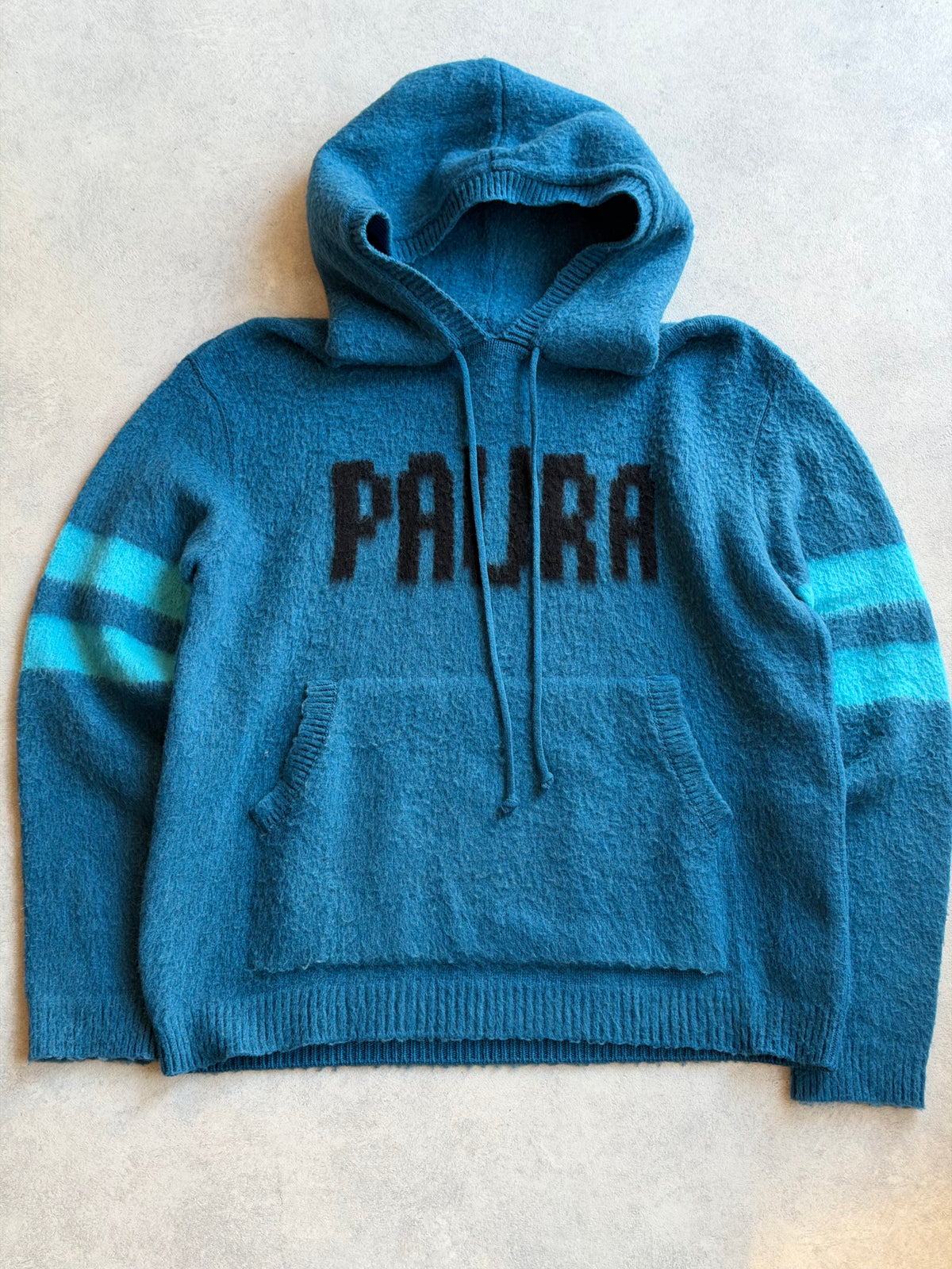 Danilo Paura Wool Knitted Blue Hoodie L
