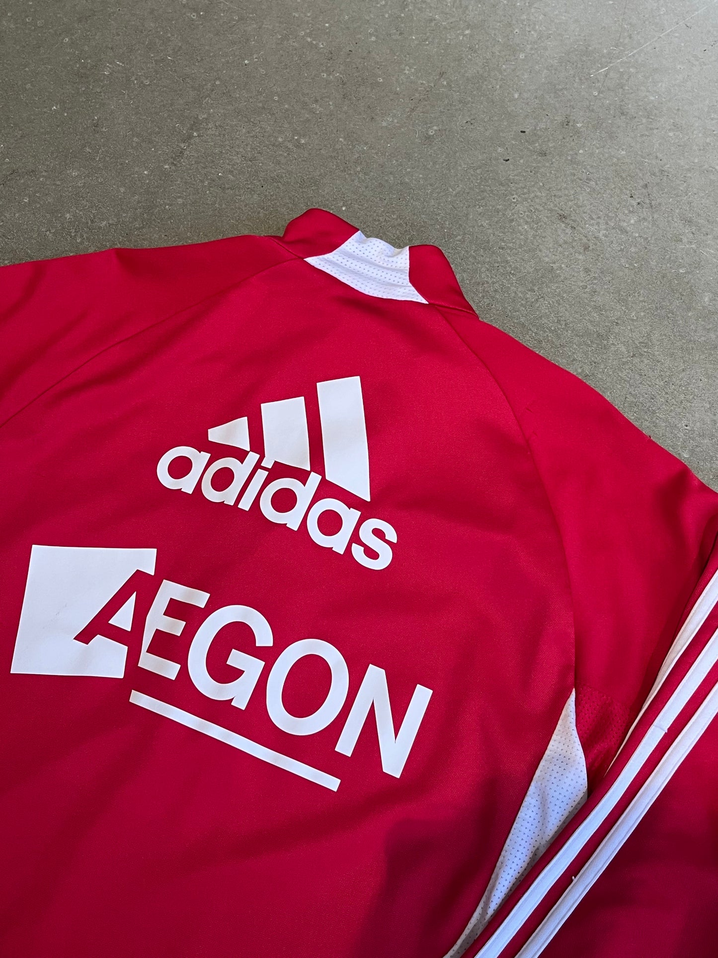 Adidas Ajax Half Zip Track Jacket Red L