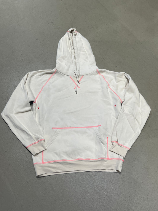 Pop Trading Company Pink Stitched Hoodie White Small