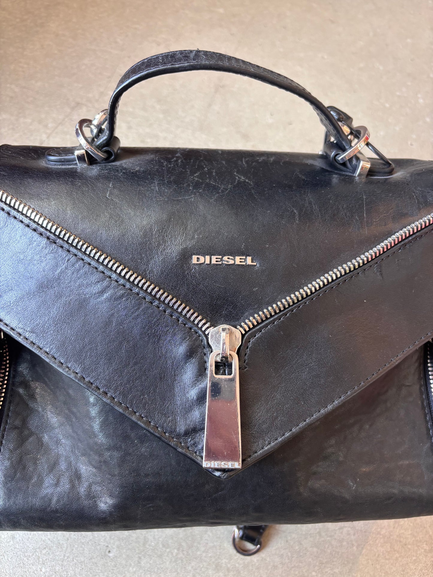 Diesel Black Leather Bag