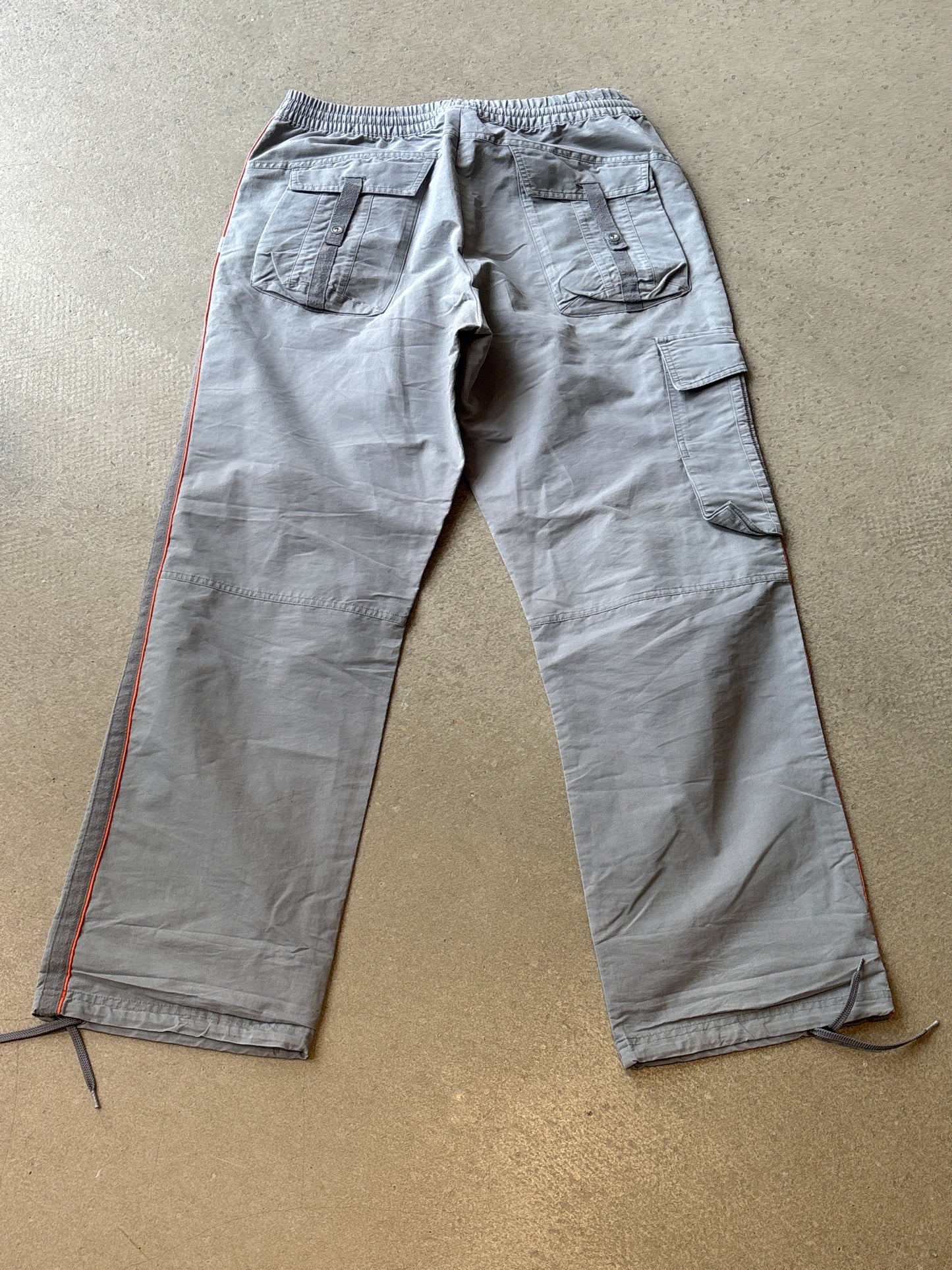 Adidas Orange Stripe Trackpants Grey Medium