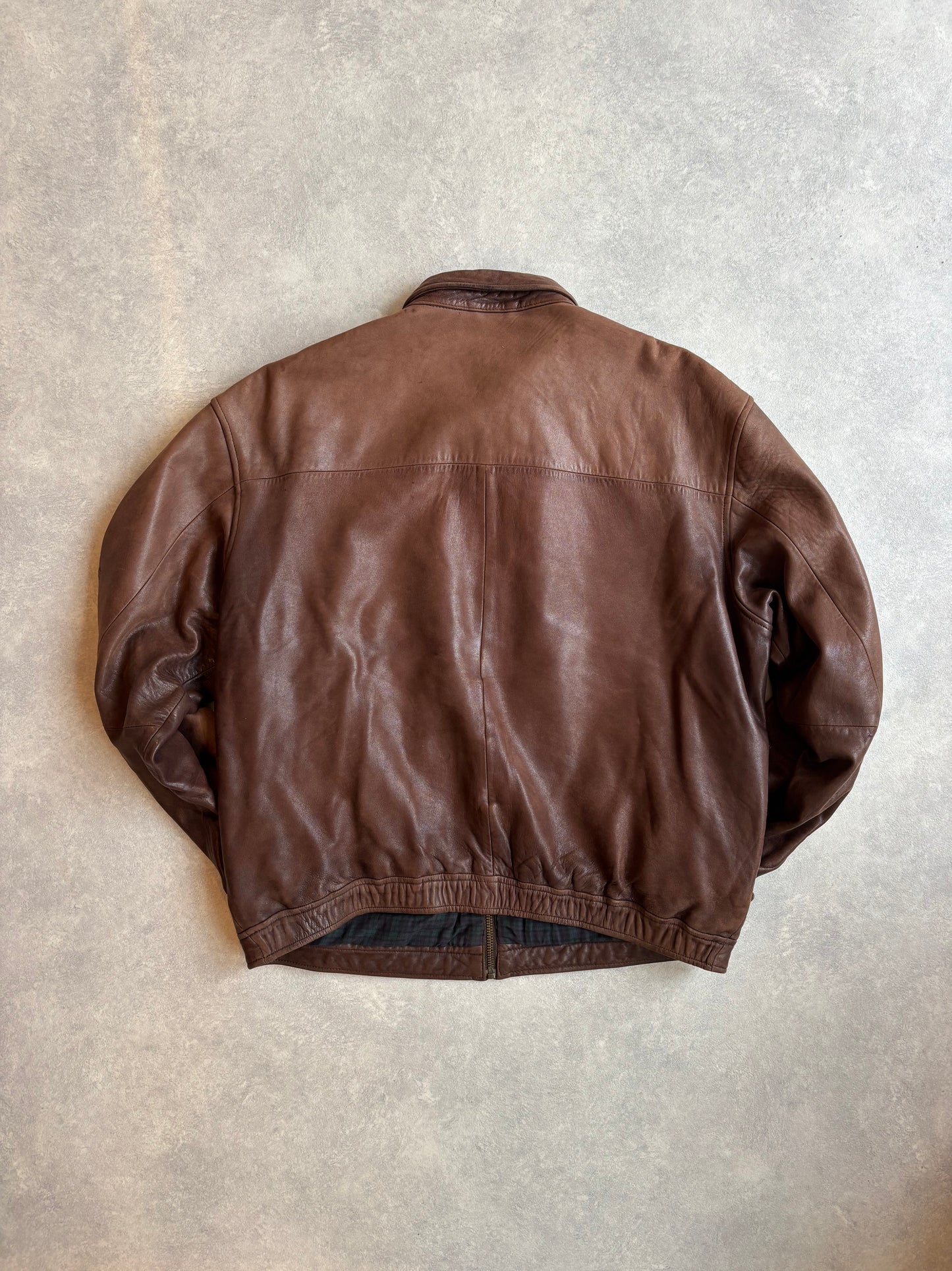 Polo Ralph Lauren Leather Bomber Jacket Brown XL