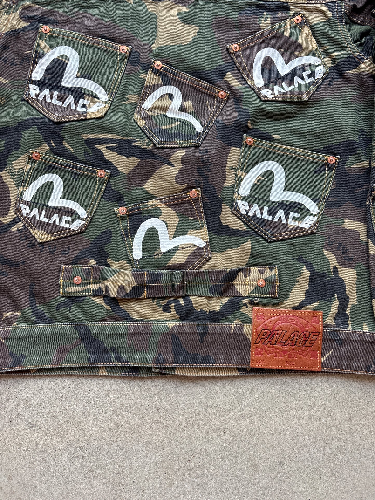 Palace x Evisu Type One Denim Jacket Camo