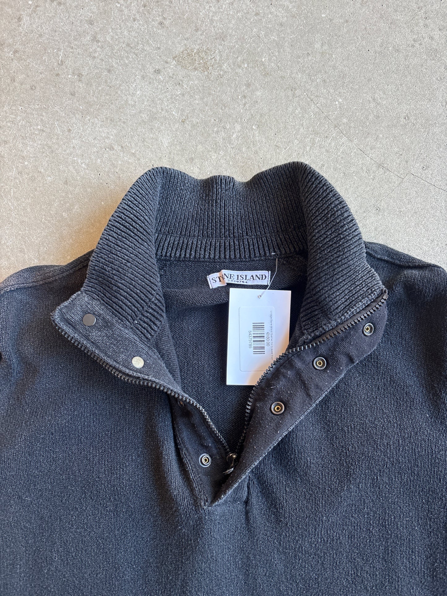 Vintage Stone Island Quarter Zip Sweater Black XXXL