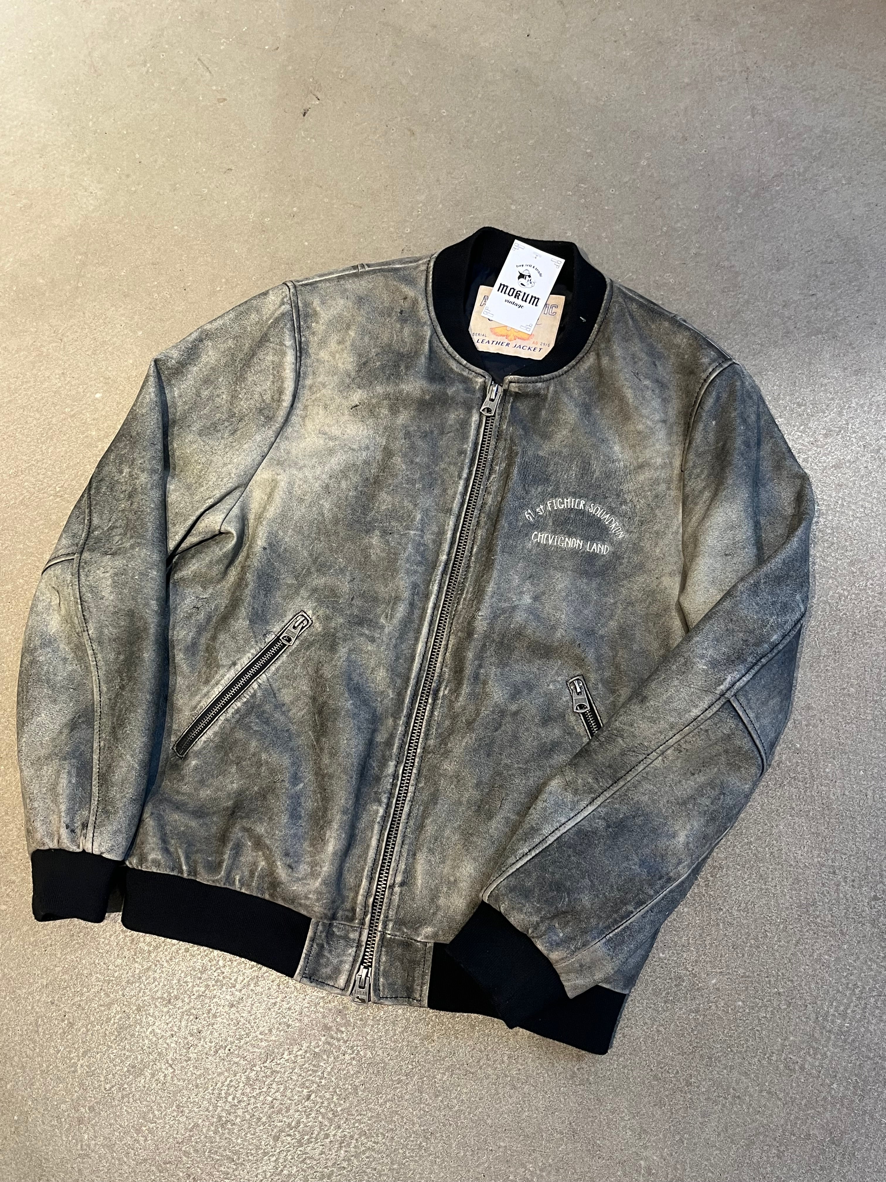 Chevignon Leather Jacket Black Bomber Aviator 90s Vintage Mens Large - Etsy  Israel