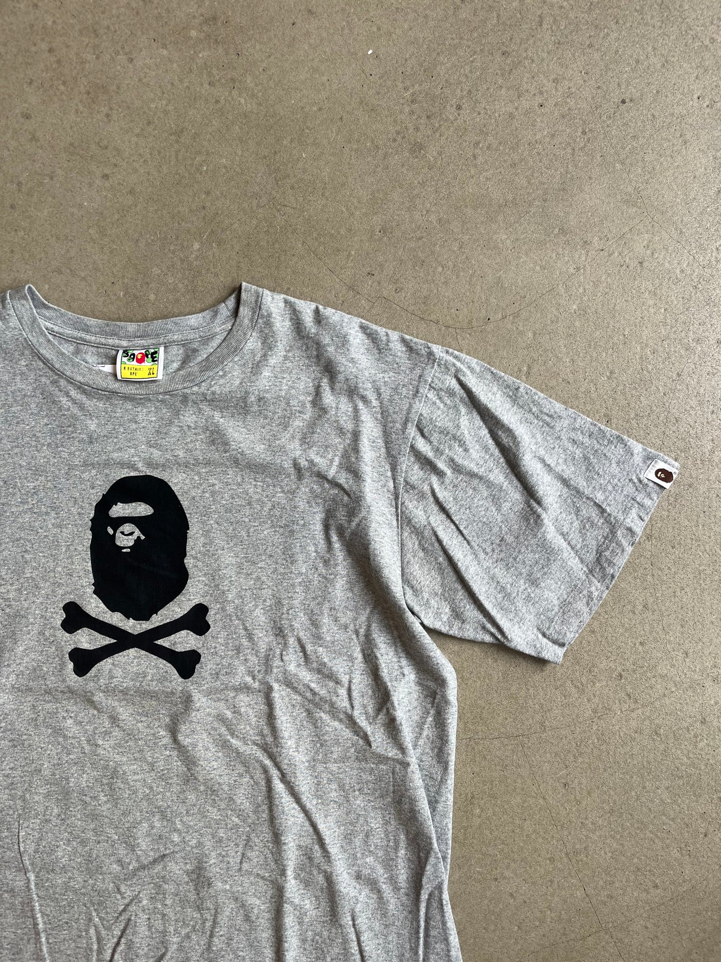 Bape Ape Crossbone Grey Tee XL