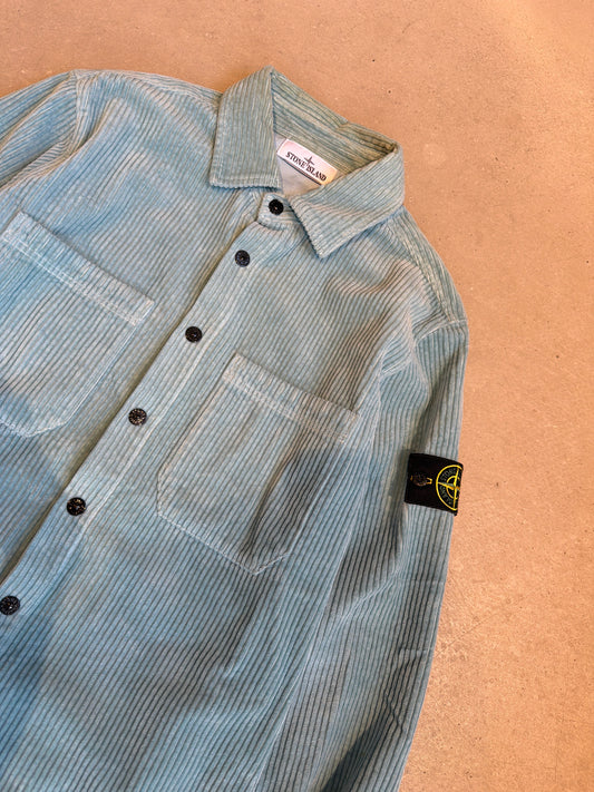 Stone Island Compass Corduroy Over Shirt Crystal Blue L