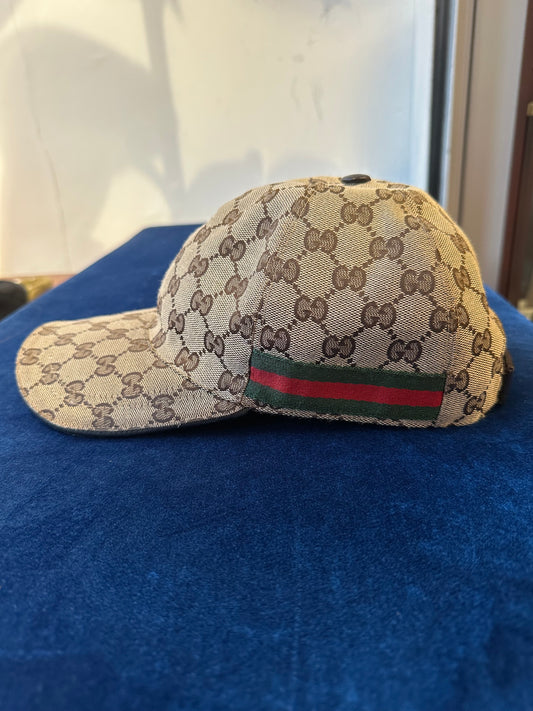 Gucci GG Canvas Web Baseball Hat Brown
