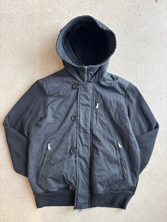 Vintage CP Company Hooded Exploder Bomber Black Large