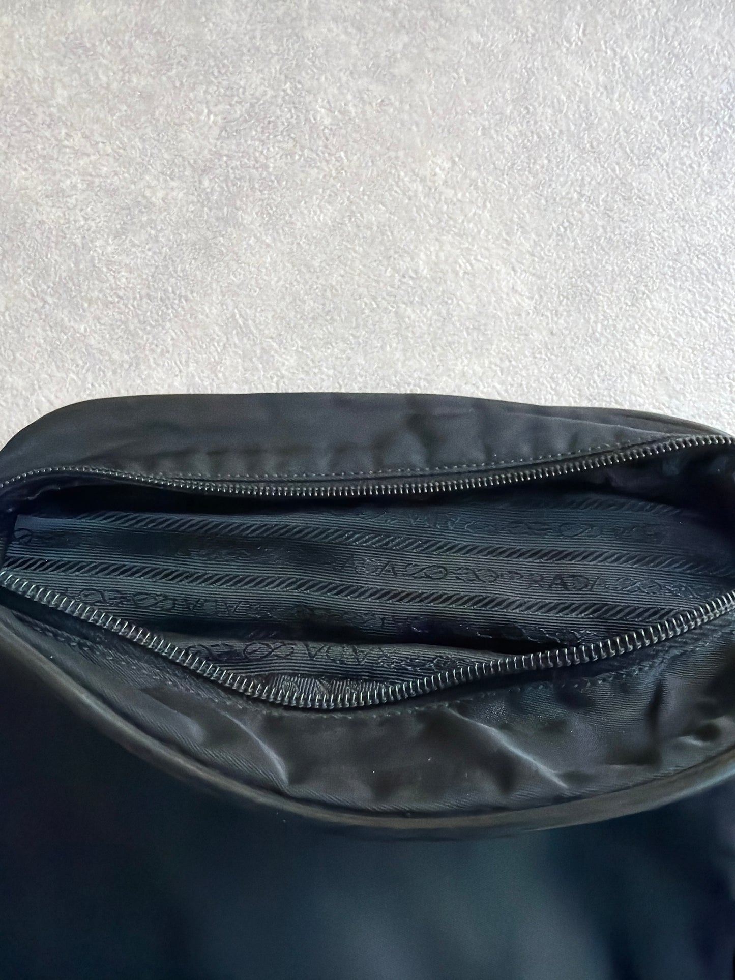 Prada Bag Nylon Messenger Bag Black Steel