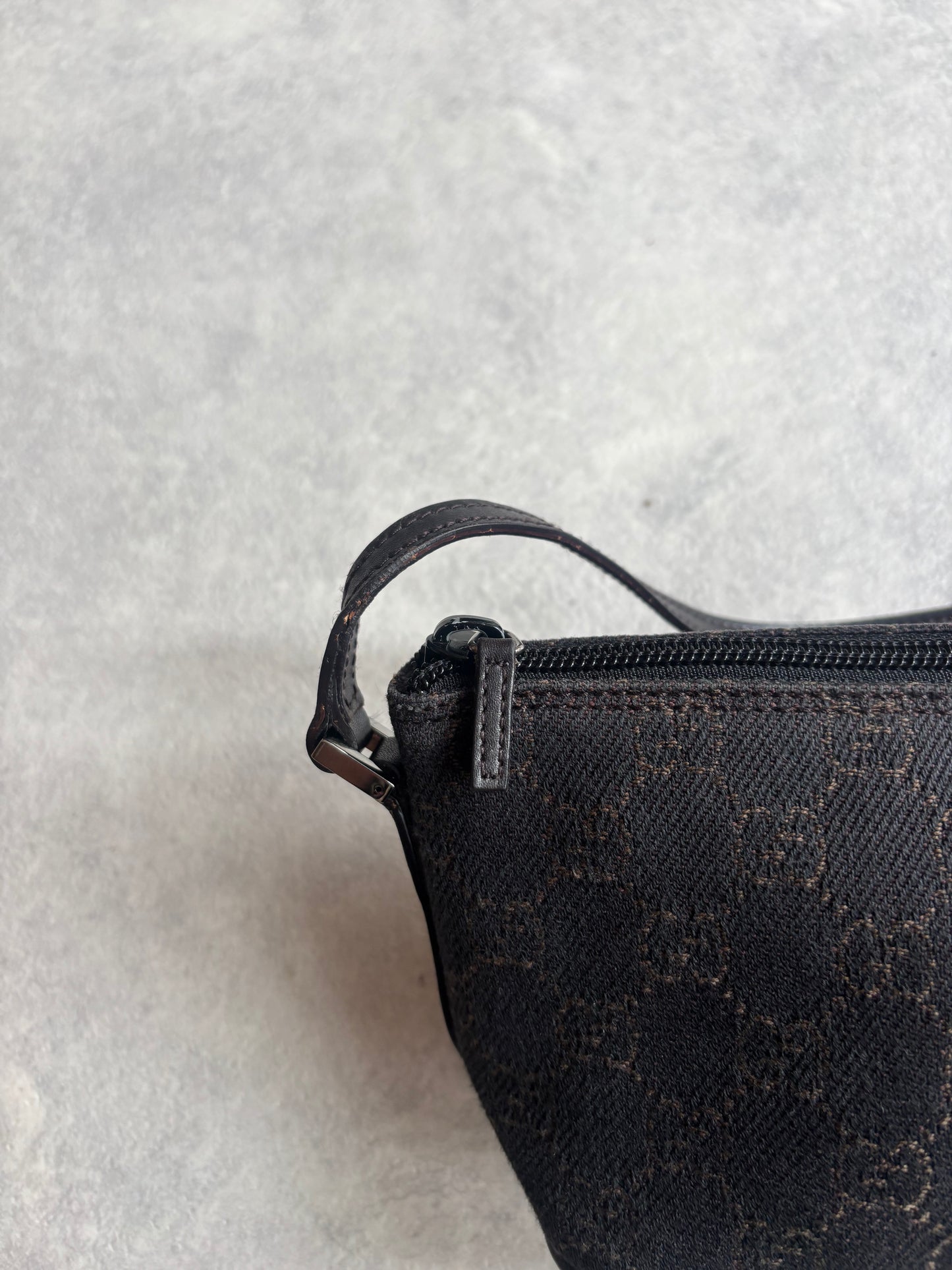 Gucci GG Canvas Boat Shoulder Bag Brown