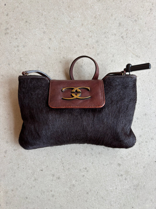 Just Cavalli Bag Pony Hair Dark Brown