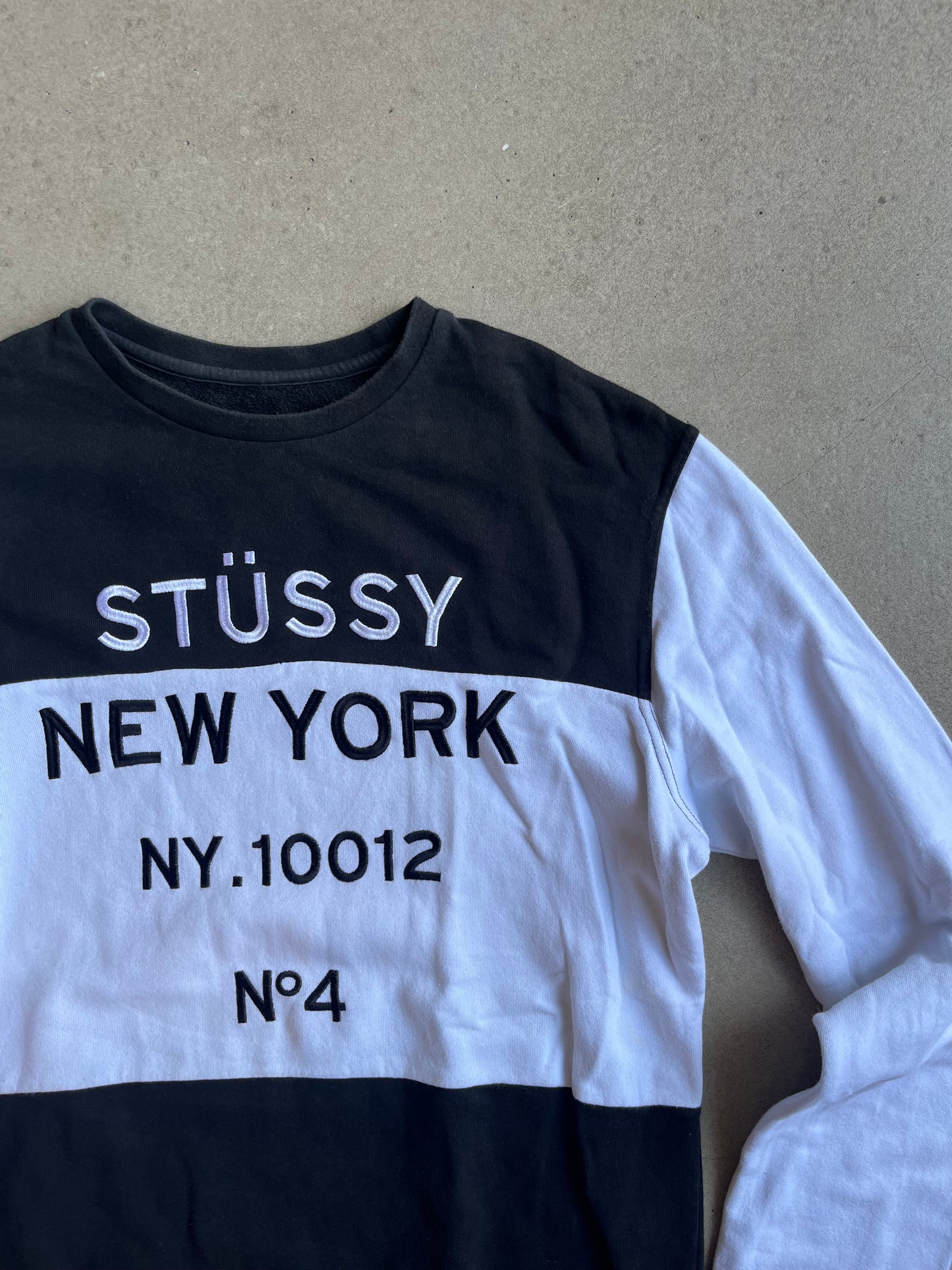 Stussy Colourblock Crewneck Sweater Black M