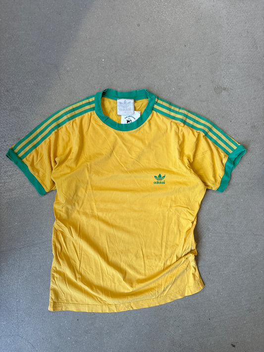 Adidas Stripe Tee Yellow Medium