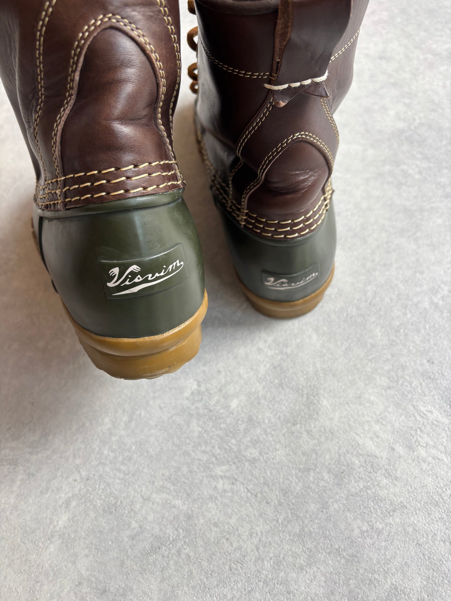 Visvim Logo Print Lace Up Boots Brown 44,5