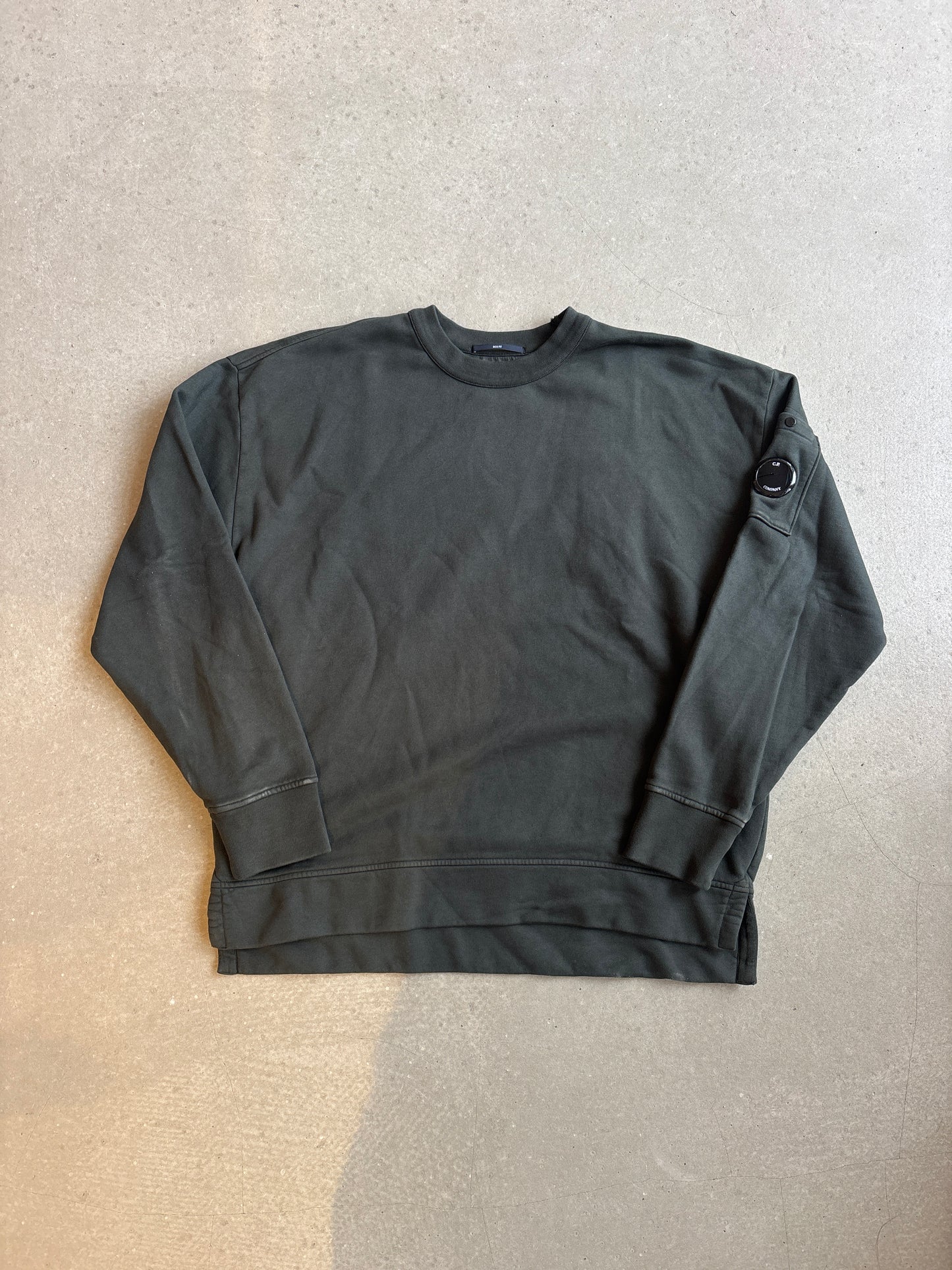 C.P. Company Crewneck Brushed Emerized Diagonal Fleece Green M
